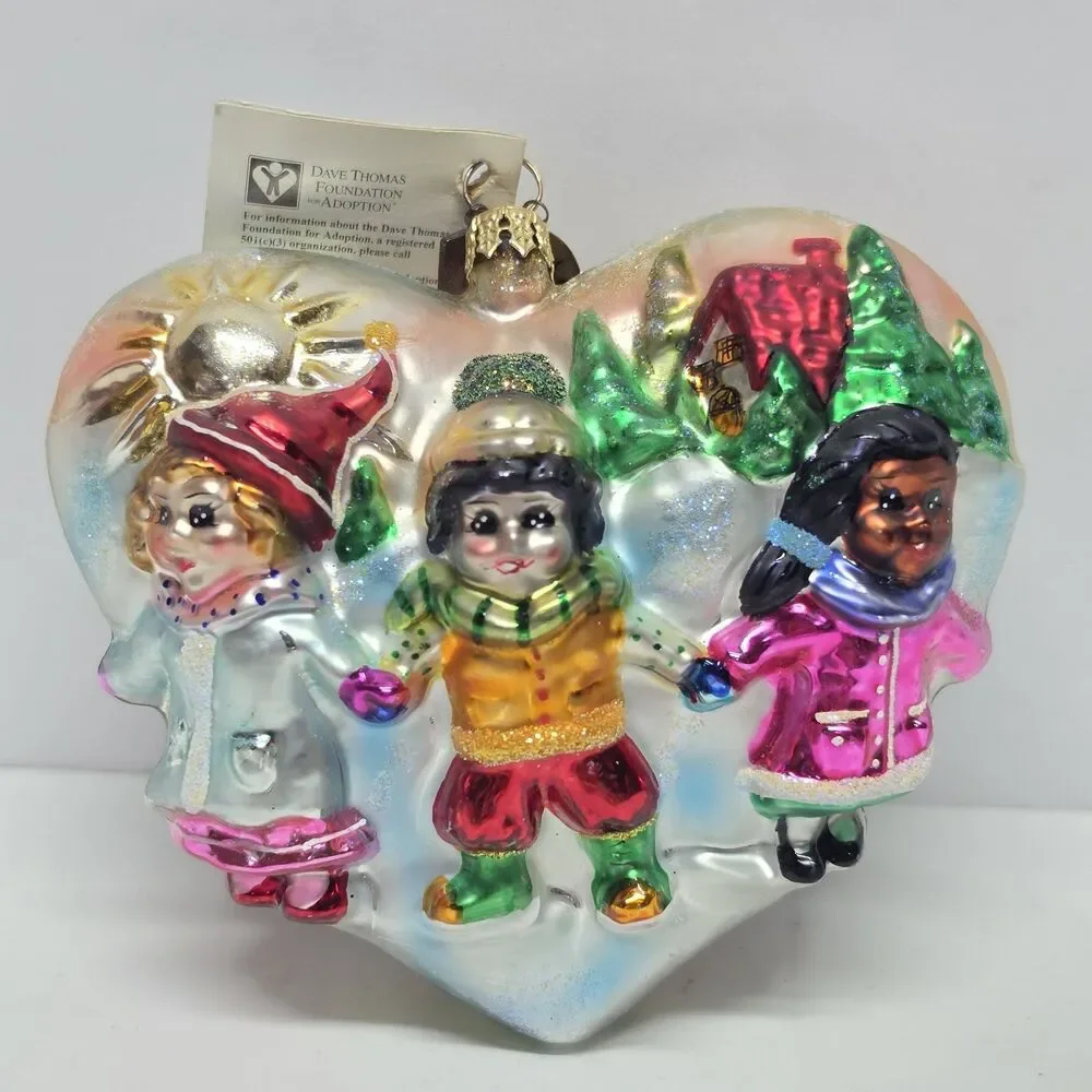 Christopher Radko Glass Ornament Dave Thomas Foundation Celebrate Adoption 2001
